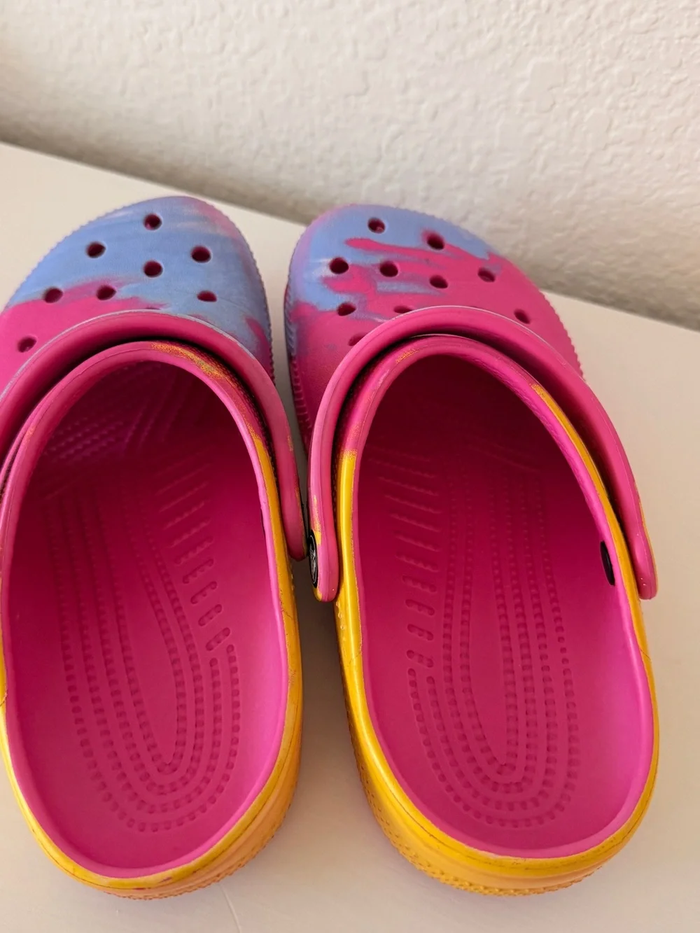 Crocs Kids Classic Clogs Pink Tie Dye J3 Colorful